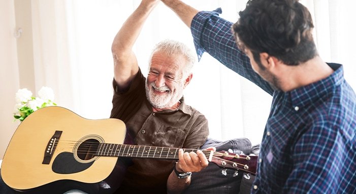High five during music therapy