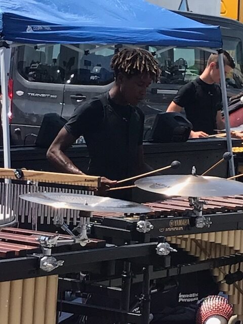 Derek performing with the Colts Drum Corps